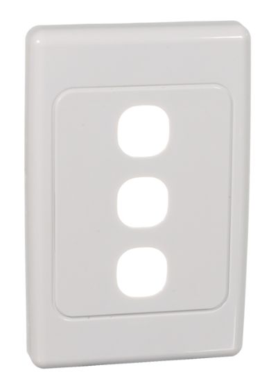 2000 SERIES 3 GANG GRID AND PLATE 10A WHITE 2033VH