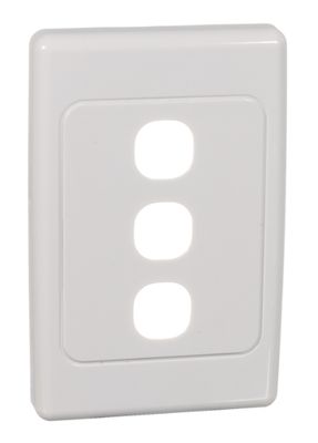 2000 SERIES 3 GANG GRID AND PLATE 10A WHITE 2033VH