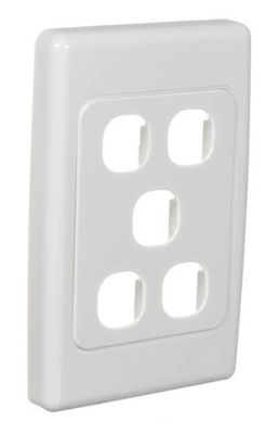2000 SERIES 5 GANG GRID AND PLATE 10A WHITE 2035VH