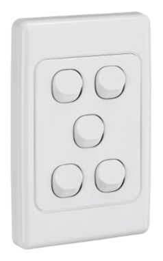 2000 SERIES 5 GANG SWITCH 10A WHITE 2035VA