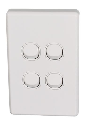 CLASSIC C2000 SERIES 4 GANG SWITCH 10A WHITE C2034VA