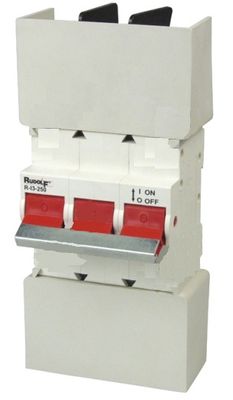 MAIN SWITCH 250A RUDOLF 9MM SCREW HOLE WITH SHROUDS