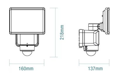 PATROL 20W TRICOLOUR LED SECURITY LIGHT WITH BUILT IN PIR SENSOR BLACK MLXP34520MS