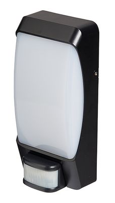 SONAR 12W TRICOLOUR LED WALL BUNKER LIGHT WITH PIR SENSOR MATT BLACK MLXS34510MS