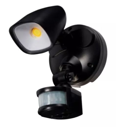 RANGER 12W SECURITY LIGHT LED TRICOLOUR SINGLE WITH SENSOR BLACK MLXR3451MS