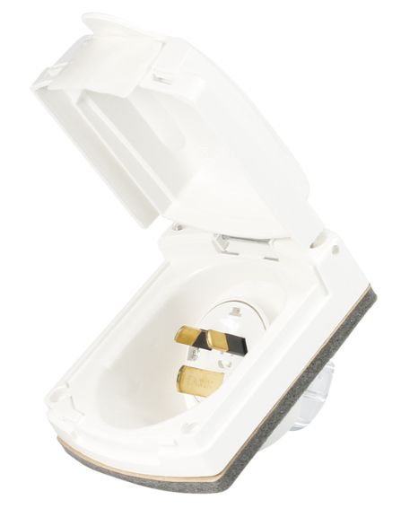CLIPSAL WEATHERPROOF CARAVAN INLET 15A WHITE 435VFS15