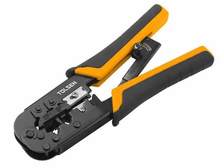 Ratchet modular crimping plier RJ45 RJ11 RJ12 38054
