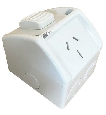 Weatherproof Single GPO outdoor powerpoint 10A Grey IP53