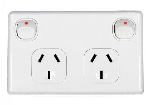 Double Pole 10A Double GPO Power point outlet caravan RV trailer TESWGPO2D