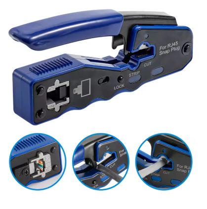 RJ45 Pass through cat6 cat5 8P8C ethernet crimper crimping tool