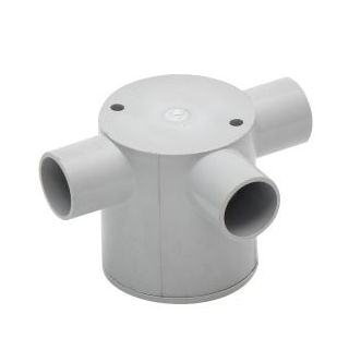 20mm 3 Way Deep Conduit Junction Box PVC Grey JBD320C JB20-3D