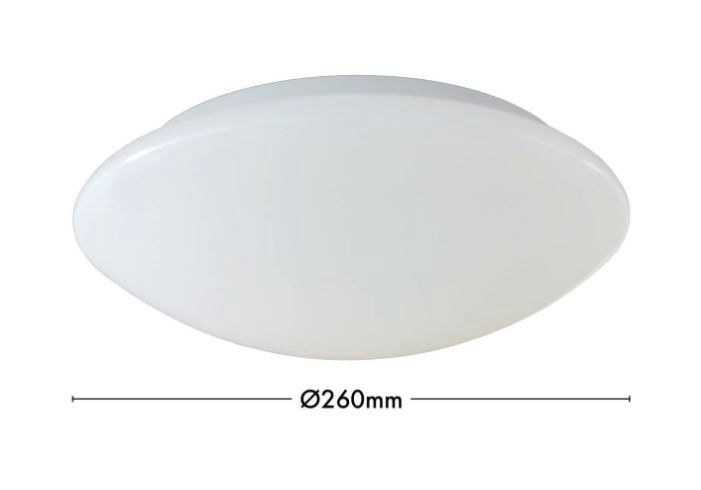 10W 260mm IP44 Tricolor LED Oyster Ceiling Light