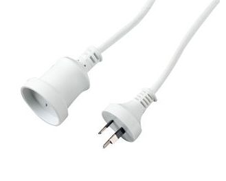 2m White Extension Lead cord 10A CLKEXT2
