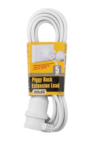 5m White Piggyback Lead Extension PEL5