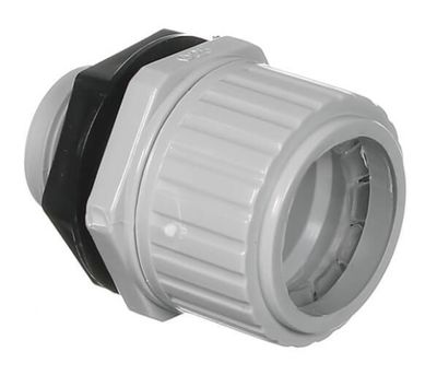 32mm Straight Corrugated Conduit Gland PVC Grey SG32