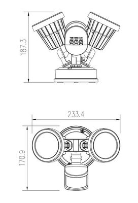 30W Twin Spotlight LED Tri-colour CCT with Sensor ZIP PHL4262