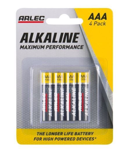 AAA Alkaline Batteries 1.5v Pack of 4