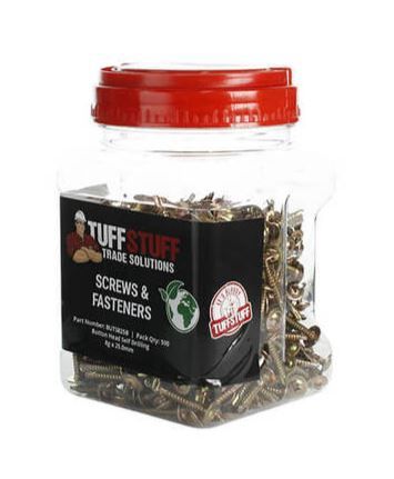 Button Head Self Drilling tapping 8gx32mm 1000 Bucket large pail TUFBUTS832LP