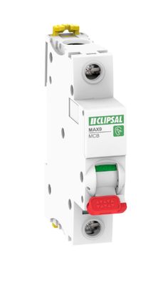 1 Pole 63A MCB Circuit Breaker Red Toggle CLIPSAL MAX9 series CLIMX9MC163R