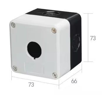 Enclosure 22mm hole for 1 switch Grey IP54 with seal Grey