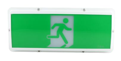 Weatherproof Emergency Exit Light wall and ceiling mount IP65 Omega LWNE1711