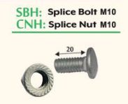 Splice bolt M10 x 20mm Hot Dipped Galvanised GB SBH