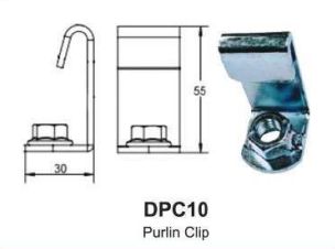 Purlin Clip clamp M10 Hot Dipped Galvanised DPC10H