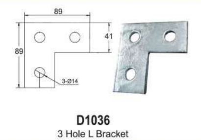 3 holes Dia 14mm Angled Splice plate Bracket HDG D1036H