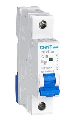 D Curve 1 Pole 6A MCB circuit breaker 6kA NB1-63 179639