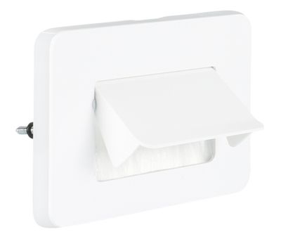 Clipsal Iconic Cable Entry Brush Plate Vivid White 3040CEP-VW