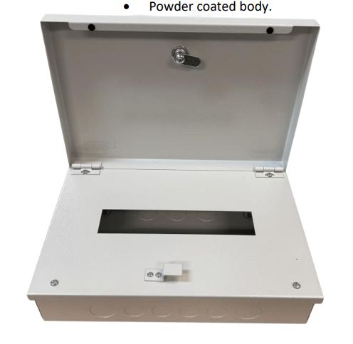 24 Pole Metal Load Centre Enclosure lockable with neutral and earth links TESMDB24