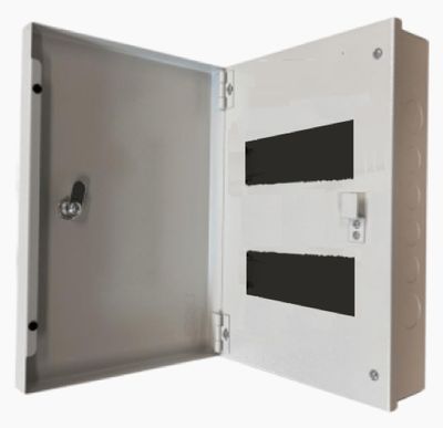 24 Pole Metal Load Centre Enclosure lockable with neutral and earth links TESMDB24