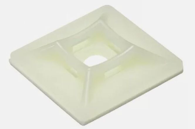 Cable tie mount adhesive tie bases 21mm x 21mm White pack of 100 TESAB21