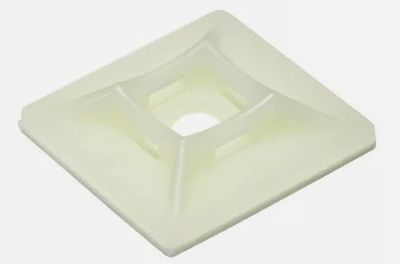 Cable tie mount adhesive tie bases 28mm x 28mm White pack of 100 TESAB28