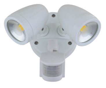 Twin LED Security Spotlight with Sensor 26W CCT Tri-Color White Vaccus TLVA3026WS