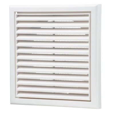 100mm Fixed Grille Externally Mounted with Louvre – White