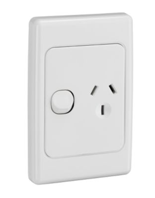 Clipsal 2000 Series Single GPO Powerpoint 10A Vertical 2015V-WE