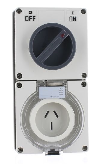 3 Flat Pin 20A Combination Switched Socket Outlet C320 PWSSO20A3F