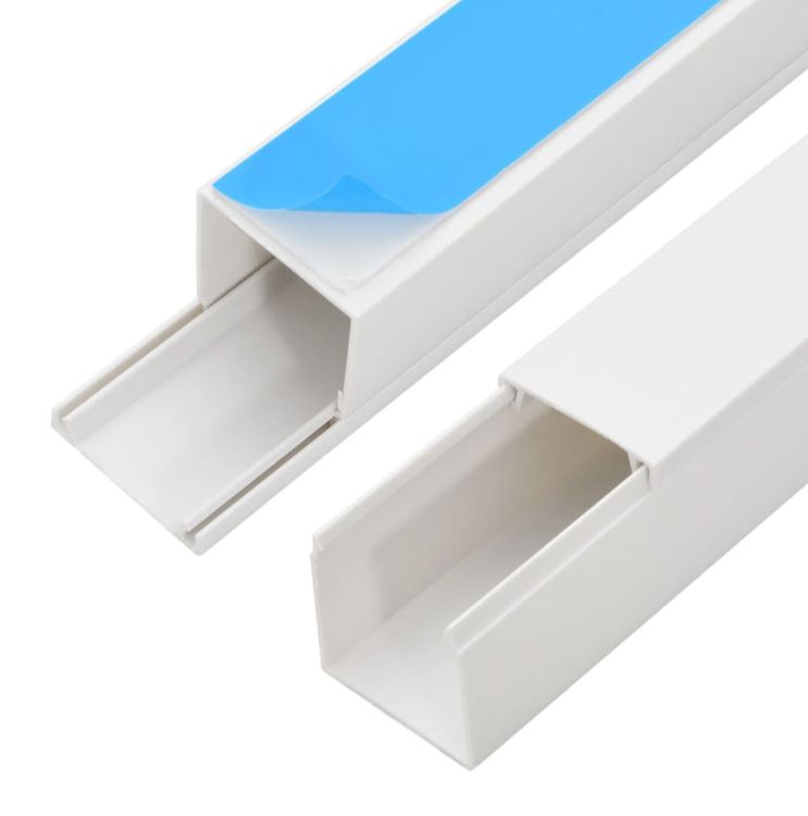 16mm x 16mm Square Duct Trunking PVC White with Adhesive Sticker 4m Long