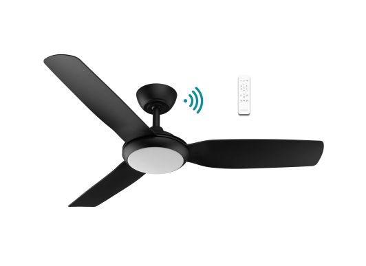 Viper DC 48″ 3 Blade BLACK Smart Ceiling Fan With WIFI Remote Control + LED Light MVDC1233M