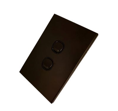 Slim Line 2 Gang Black Switch Orly Range 3AAU-CS02/B