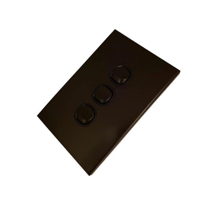 Slim Line 3 Gang Black Switch Orly Range 3AAU-CS03/B