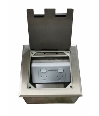 STAINLESS STEEL FLOOR OUTLET BOX RECESSED