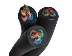 Heavy Duty Rubber 4mm 2 core + Earth cable Black 100m Roll RF2040-100BLK