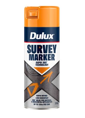 Dulux 350g Survey Marker Paint Spray Fluoro Orange 33TD1179