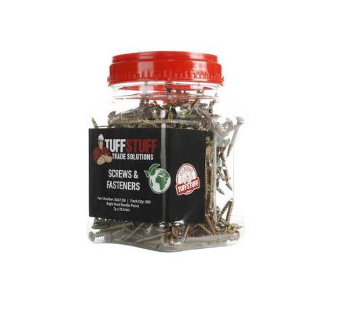 Bugle Head Needle Point Screws 7g x 25mm – 500-Piece Bucket TUFBUG725B