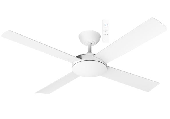 Quantum DC 48″ 4 Blade WHITE Ceiling Fan With Remote Control MQDC124WR