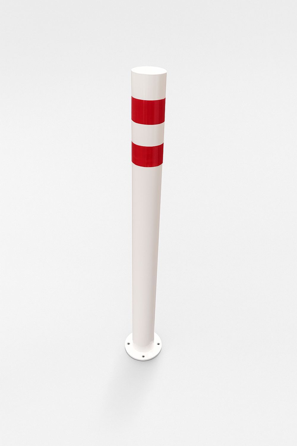 900mm White steel safety Bollard Barricade pole with Reflective Bands SSB900-1
