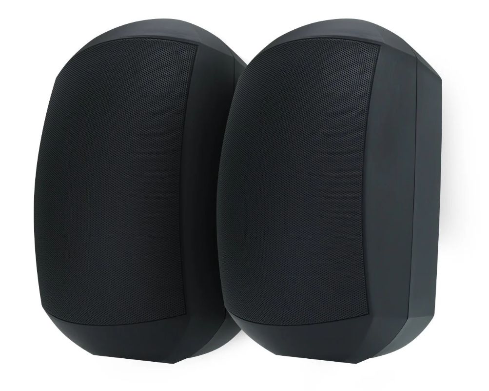 Weatherproof Outdoor Wall Mount Speakers Pair IP66 80w Black WTP660-BLK