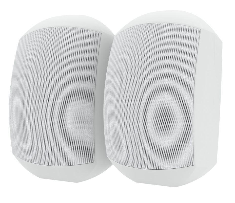 Weatherproof Outdoor Wall Mount Speakers Pair IP66 80w WHITE WTP660-WHT
